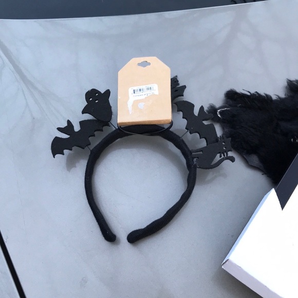 NWT Black Silhouette Felt Halloween Party Headband Haunted House Bats Cat Ghost - Picture 5 of 9